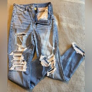 American Eagle Outfitters Women's Ripped Blue Skinny Jeans